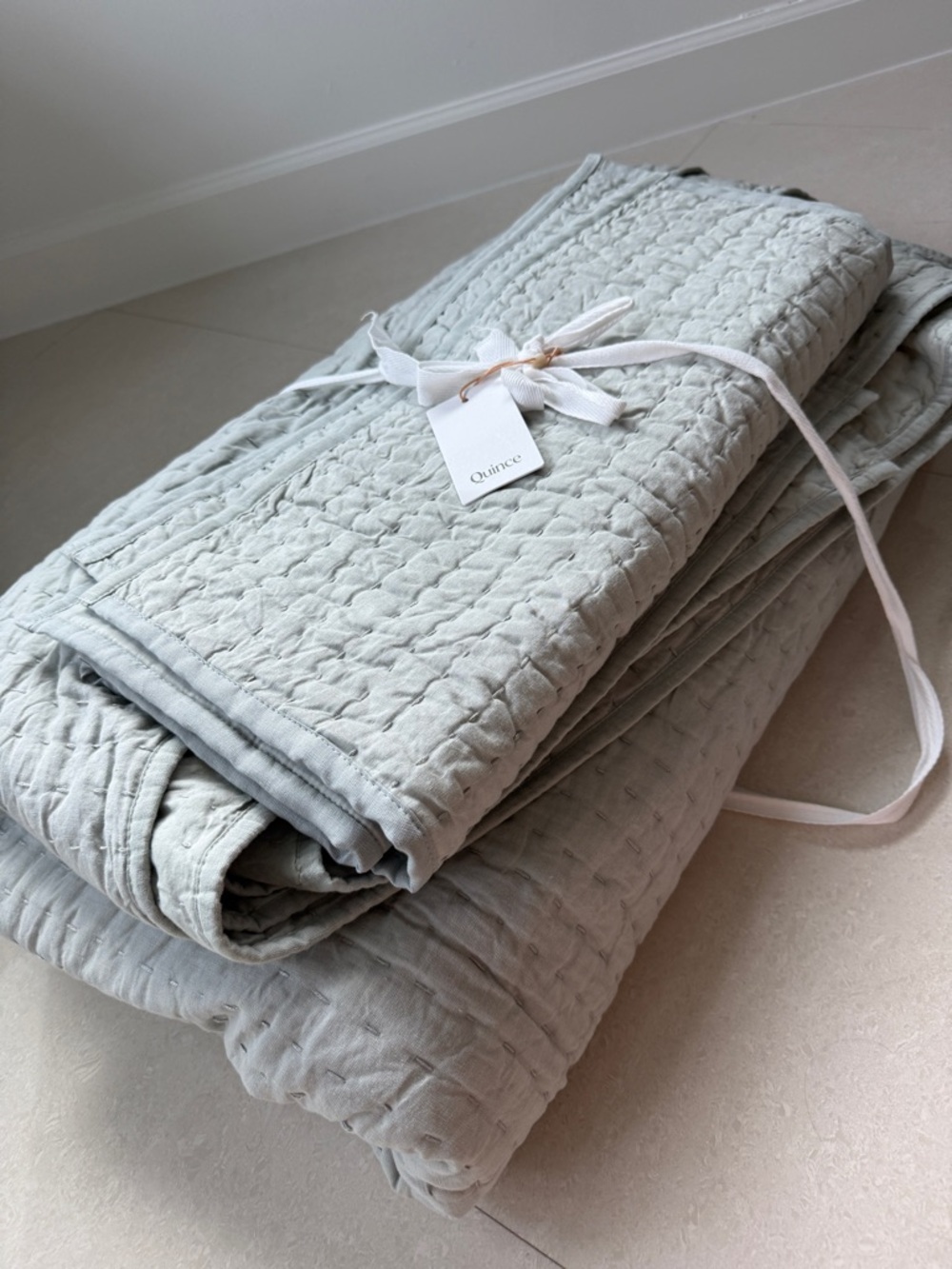 Quince Linen Quilt & Sham Set Sage NWT - Picture 3 of 4
